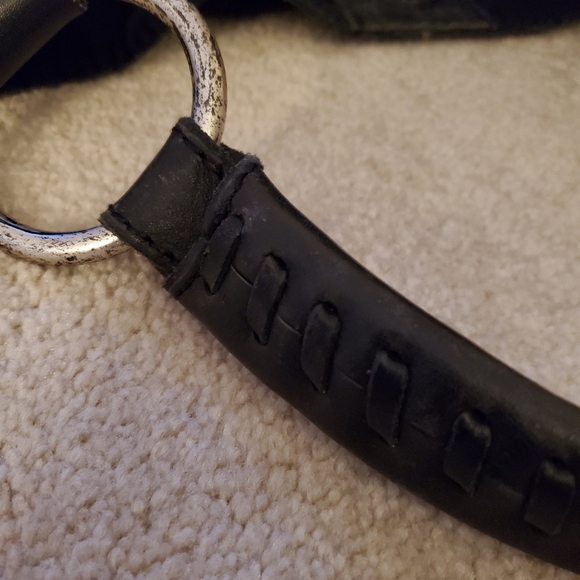 Lucky Brand Genuine Pebbled Leather Purse Black Distressed Hardware Stitching - Picture 10 of 16